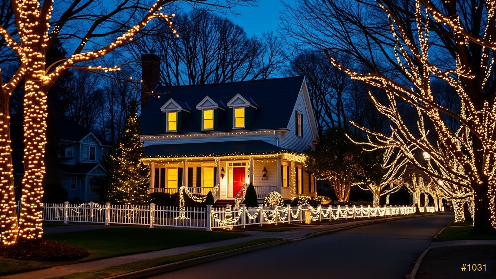 Christmas light installation in Quincy
